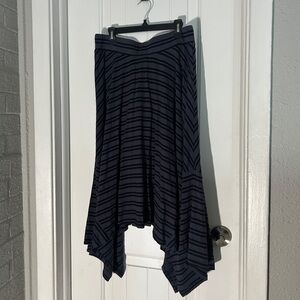 Mod-o-doc black and grey striped midi skirt